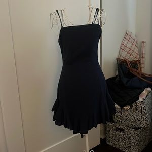 Navy bow back dress